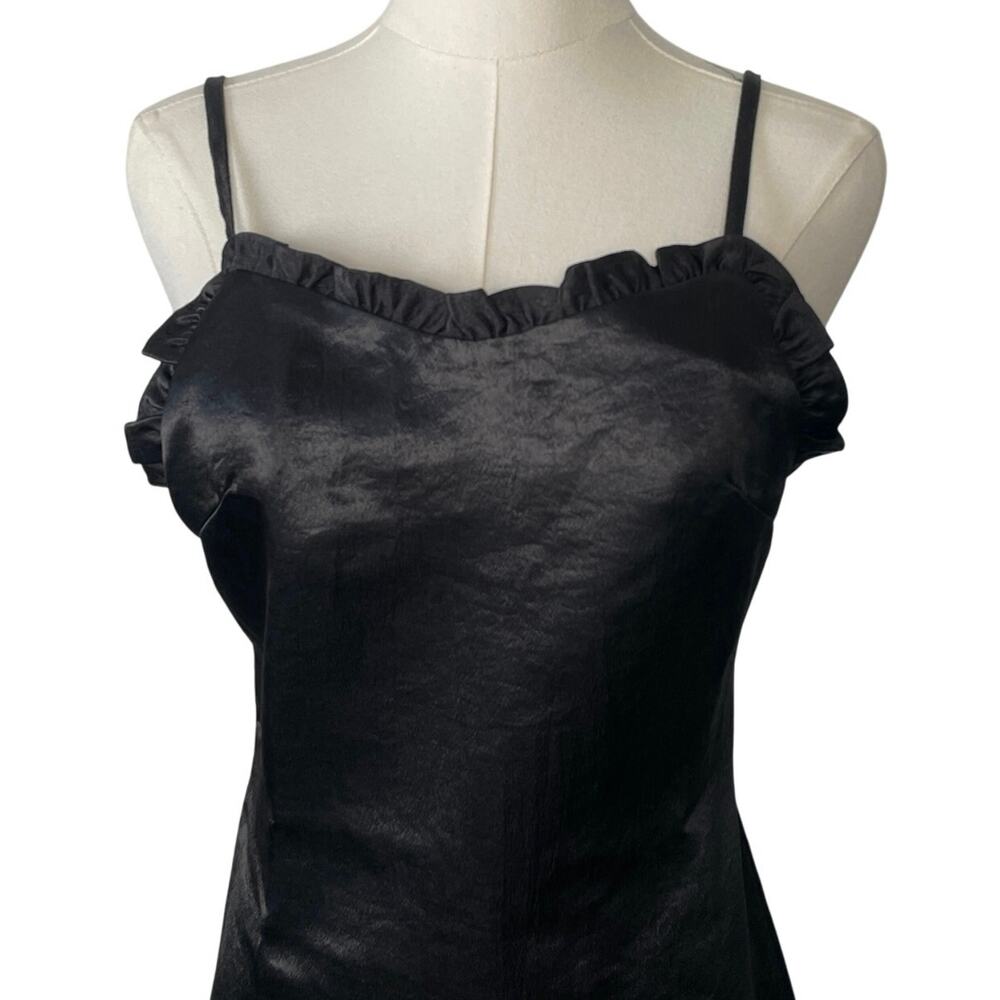 Storets Y2K Satin Cocktail Dress NYE Party Black Mini Dress Size Small - Picture 3 of 10